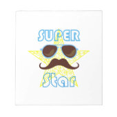 Bloc-note Super Star avec lunettes de soleil et moustache (Devant)
