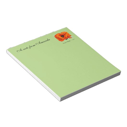 Bloc-note Superbe fleur de coquelicot rouge Georgia O'Keefe  (Incliné)