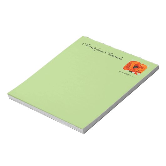 Bloc-note Superbe fleur de coquelicot rouge Georgia O'Keefe  (Tourné)