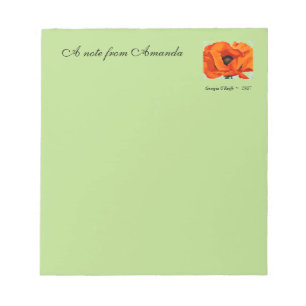 Bloc-note Superbe fleur de coquelicot rouge Georgia O'Keefe