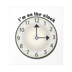 Bloc-note Sur l'horloge