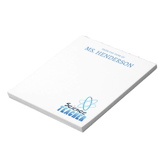 Bloc-note Sur mesure du bureau de l'enseignant en sciences (Tourné)