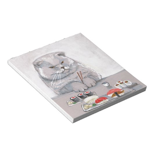 Bloc-note Sushi Cat Mr Grumps ©CSiravo (Incliné)