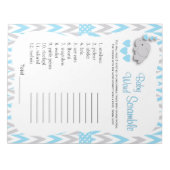 Bloc-note Sweet Blue & Grey Elephant Baby shower Mot Jeu 2 (Devant)