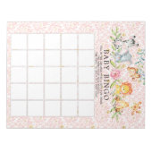 Bloc-note Sweet Safari Animaux Filles Baby shower Bingo Jeu (Devant)