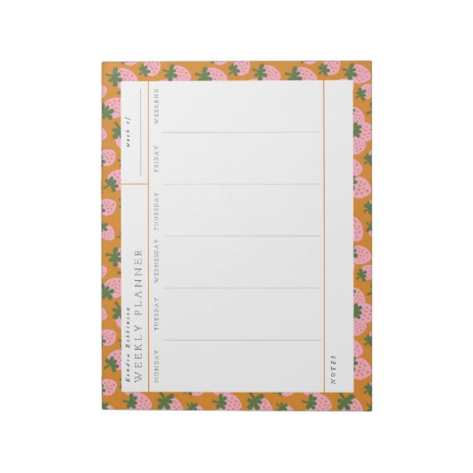 Bloc-note Sweet Strawberries Weekly Planner  (Tourné)