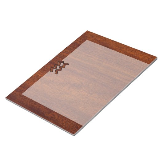 Bloc-note Symbole Aquarius Zodiac Style acajou (Incliné)