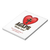 Bloc-note Symbole cardiaque Agape de l'amour divin de Dieu (Tourné)