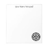 Bloc-note Symbole de cercle en entrelacs celtique noir et bl (Devant)