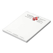 Bloc-note Symbole de croix médicale rouge serpent argenté (Tourné)