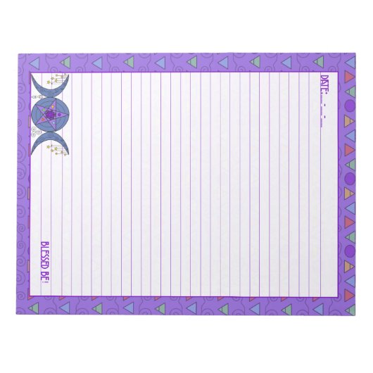 Bloc-note Symbole de déesse de la lune triple (Devant)