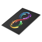 Bloc-note Symbole de l'infini des comètes arc-en-ciel (Incliné)