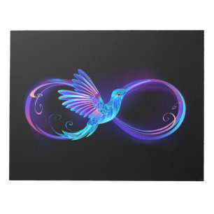 Bloc-note Symbole de Neon Infinity par Glowing Hummingbird