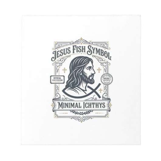 Bloc-note Symbole de Poisson Jésus Ichthys Minimal Jésus Poi (Devant)