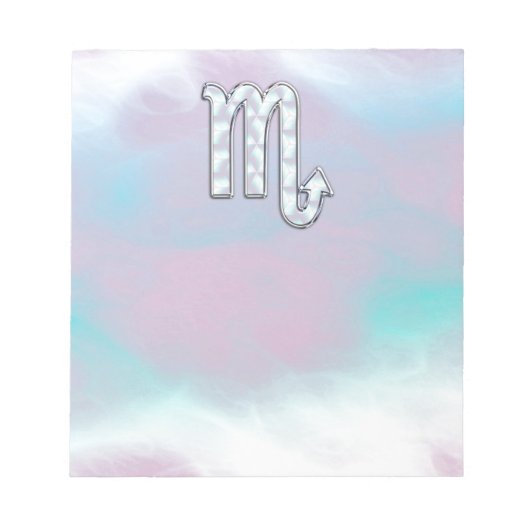 Bloc-note Symbole de Scorpio Zodiac dans Mother of Pearl Dec (Devant)
