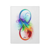 Bloc-note Symbole d'infini avec plume arc-en-ciel (Tourné)
