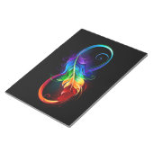 Bloc-note Symbole d'infini avec plume arc-en-ciel (Incliné)