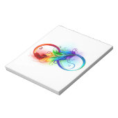 Bloc-note Symbole d'infini avec plume arc-en-ciel (Tourné)