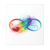 Bloc-note Symbole d'infini avec plume arc-en-ciel (Devant)