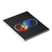 Bloc-note Symbole d'infini avec plume arc-en-ciel (Incliné)
