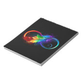 Bloc-note Symbole d'infini avec plume arc-en-ciel (Tourné)