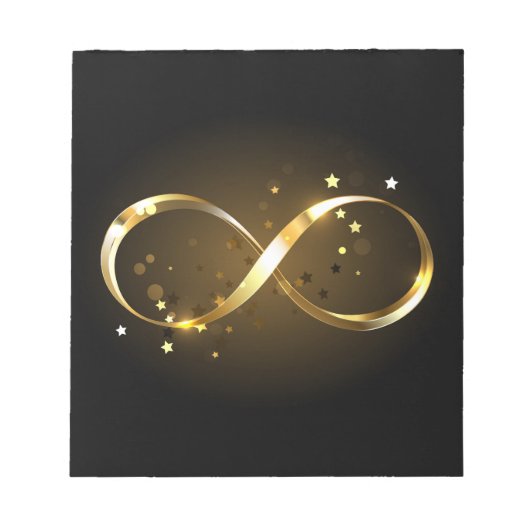 Bloc-note Symbole d'infini doré (Devant)