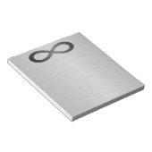 Bloc-note Symbole d'infini sur la texture métallique de Faux (Incliné)