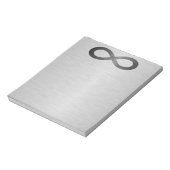Bloc-note Symbole d'infini sur la texture métallique de Faux (Tourné)