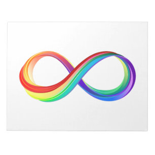 Bloc-note Symbole d'infinité arc-en-ciel stratifié