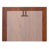 Bloc-note Symbole Gemini Zodiac sur l'acajou comme décor (Devant)