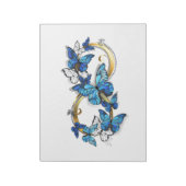 Bloc-note Symbole infini de papillons Morpho bleus (Tourné)