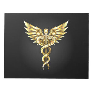 Bloc-note Symbole Polygonal Or Caduceus