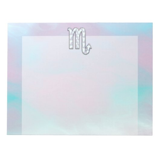Bloc-note Symbole Scorpio Zodiac en style perle (Devant)