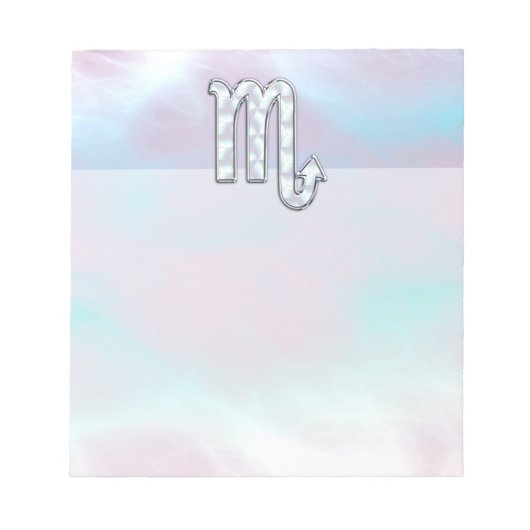 Bloc-note Symbole Scorpio Zodiac en style perle (Devant)