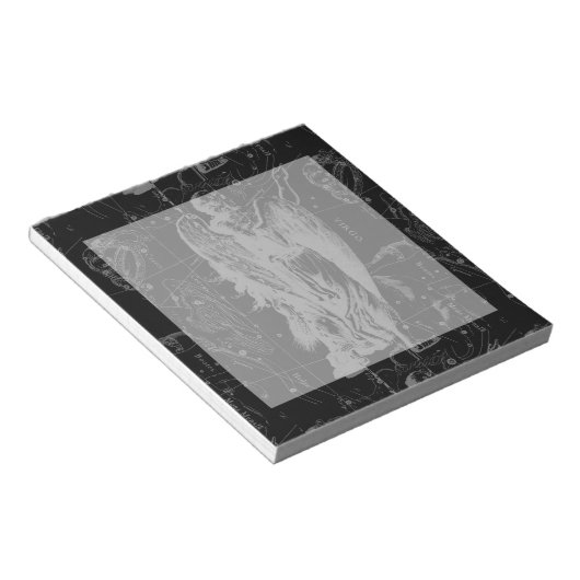 Bloc-note Symbole Virgo Constellation Hevelius Décor noir (Incliné)