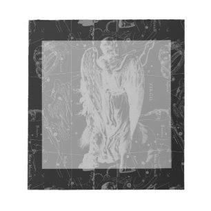 Bloc-note Symbole Virgo Constellation Hevelius Décor noir
