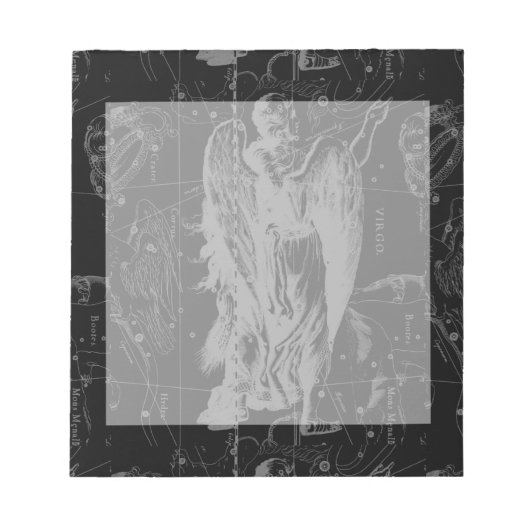 Bloc-note Symbole Virgo Constellation Hevelius Décor noir (Devant)