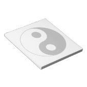 Bloc-note Symbole Yin et Yang noir blanc et opaque (Incliné)