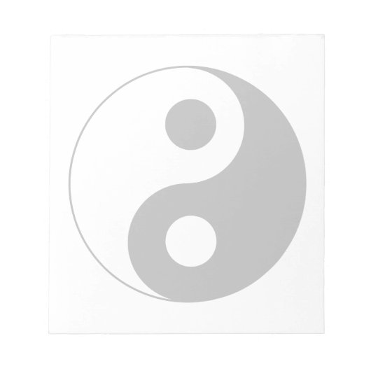 Bloc-note Symbole Yin et Yang noir et blanc opaque (Devant)