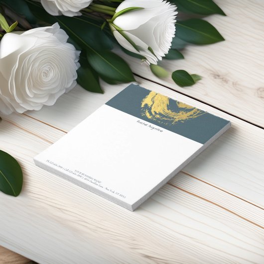 Bloc-note Symbole YOGA bleu & or ZEN brosse