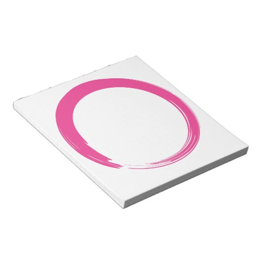 Bloc-note Symbole zen rose / Cercle Enso (Incliné)