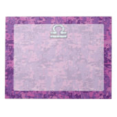 Bloc-note SYMBOLE Zodiaque Libra Camo numérique rose Fuchsia (Devant)