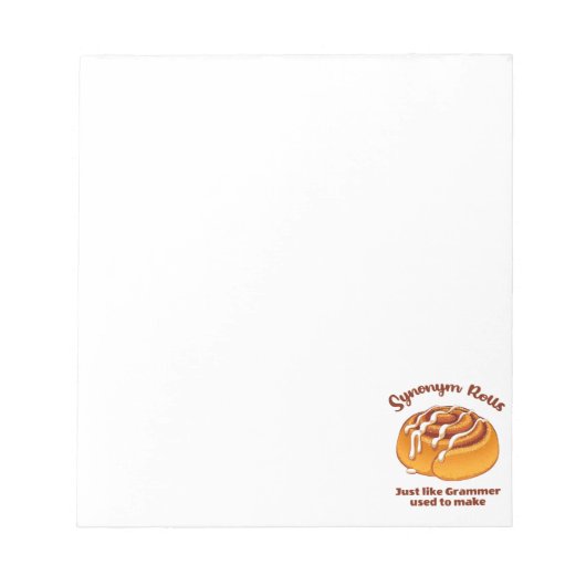Bloc-note Synonym Rolls Comme Grammer Utilisé Pour Faire (Devant)