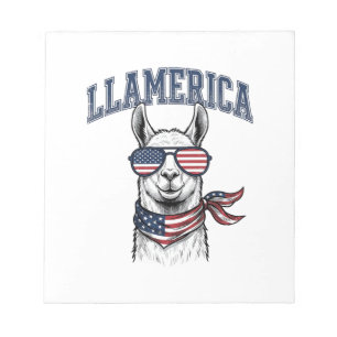 Bloc-note T-Shir lama patriotique Llamerica Gravure vintage