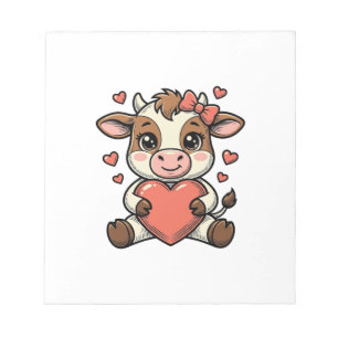 Bloc-note T-shirt avec gravure vintage de bébé vache mignonn