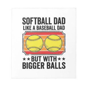 Bloc-note T-shirt avec gravure vintage Papa Softball Boules 