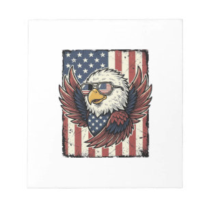 Bloc-note T-shirt avec lunettes de soleil aigle patriotique