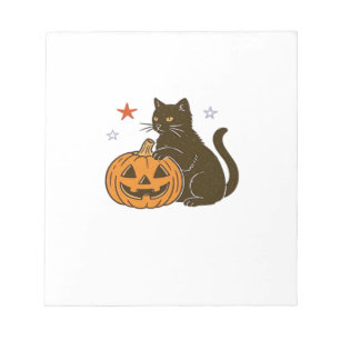 Bloc-note T-shirt classique chat d'Halloween sucré effrayant