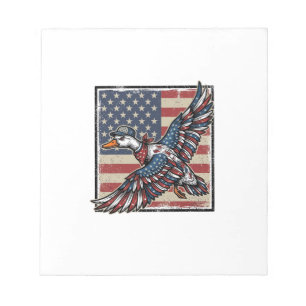 Bloc-note T-shirt de conception de canard volant patriotique