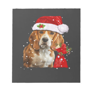 Bloc-note T Shirt de Noël de chien Beagle Cadeau de Noël de